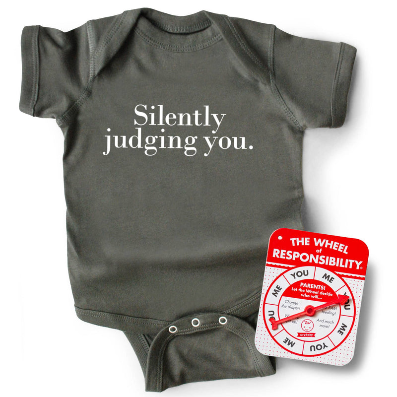 Silently Judging You 0-6M • Baby Bodysuit • Charcoal