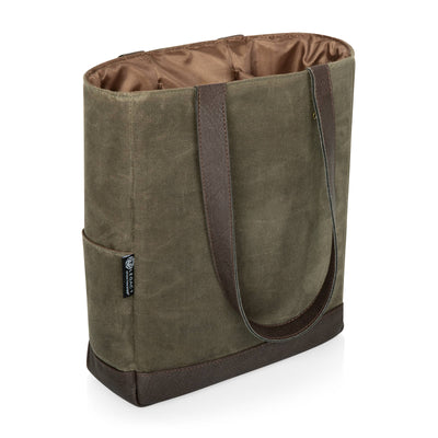 3 Bottle Insulated Wine Cooler Bag - Core: Khaki Green with Beige Accents  Picnic Time  Paper Skyscraper Gift Shop Charlotte