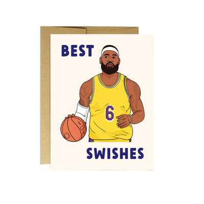 Lebron Best Swishes | Funny Birthday Card Cards Party Mountain Paper co.  Paper Skyscraper Gift Shop Charlotte