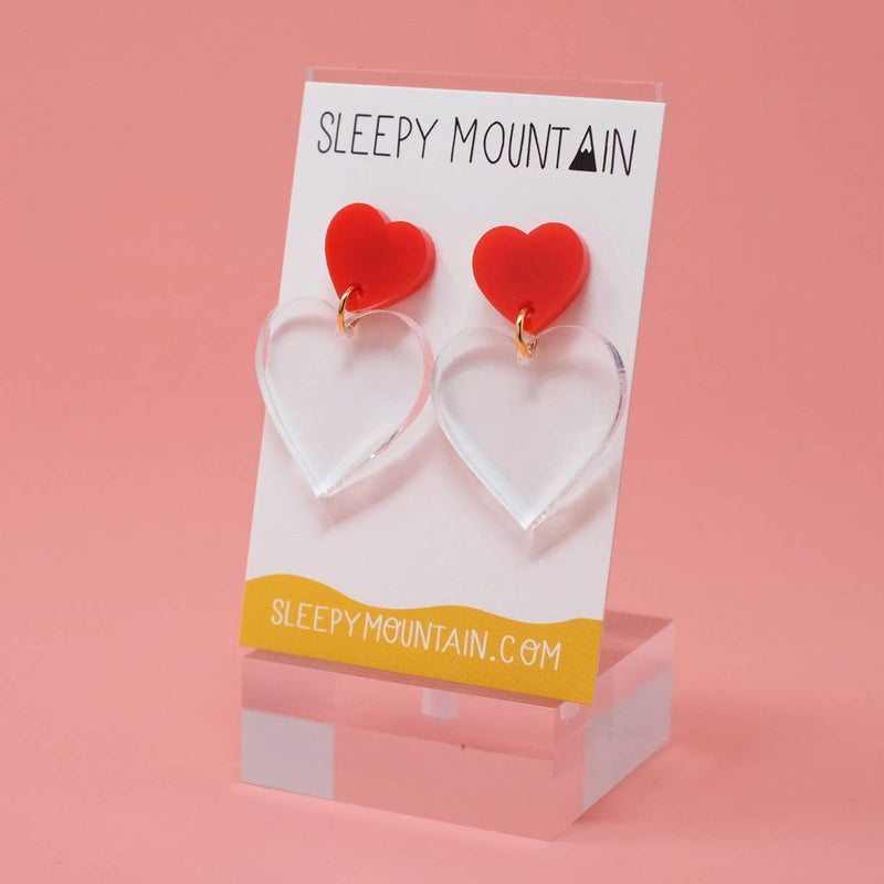 Double Heart Earrings  Sleepy Mountain  Paper Skyscraper Gift Shop Charlotte