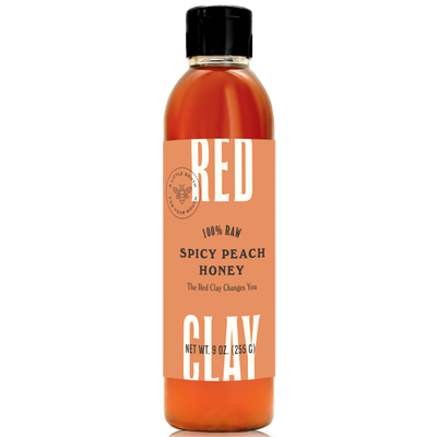 Peach Hot Honey  Red Clay Hot Sauce  Paper Skyscraper Gift Shop Charlotte