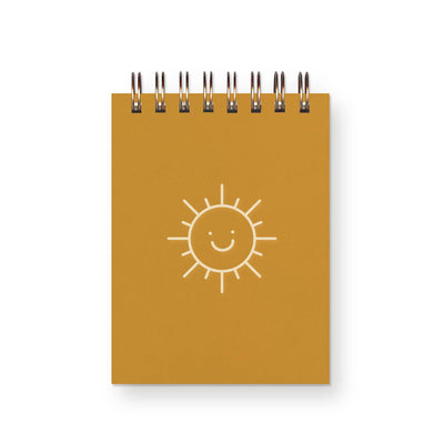Smiling Sunshine Mini Jotter Notebook: Saffron Cover | White Ink Notebooks Ruff House Print Shop  Paper Skyscraper Gift Shop Charlotte