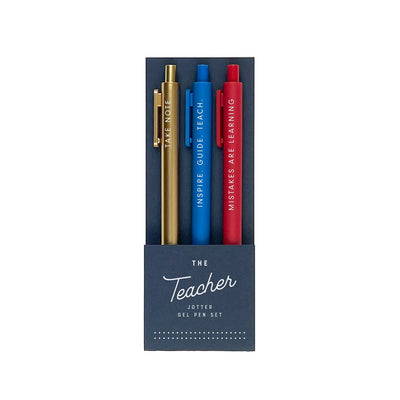 The Teacher Jotter Gel Pen: Set of 3 Pens Ruff House Print Shop  Paper Skyscraper Gift Shop Charlotte