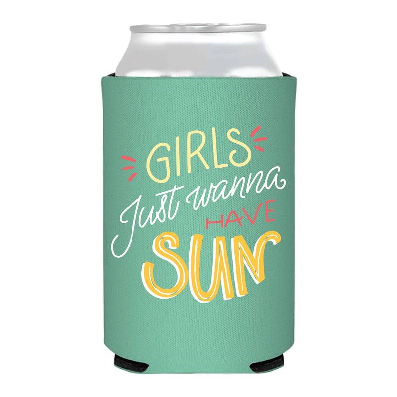 Girls Just Wanna Have Sun Summer Can Cooler- Summer  Sip Hip Hooray  Paper Skyscraper Gift Shop Charlotte