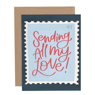 Sending Love Stamp | Love & Friendship Card Cards 1canoe2 | One Canoe Two Paper Co.  Paper Skyscraper Gift Shop Charlotte