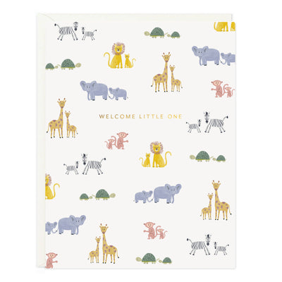 Welcome Baby Animals | New Baby Card Cards Ramona & Ruth  Paper Skyscraper Gift Shop Charlotte