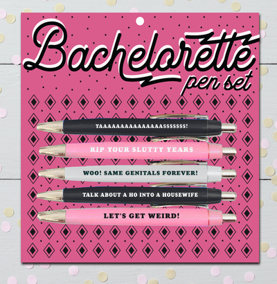 Bachelorette Pen Set  FUN CLUB  Paper Skyscraper Gift Shop Charlotte