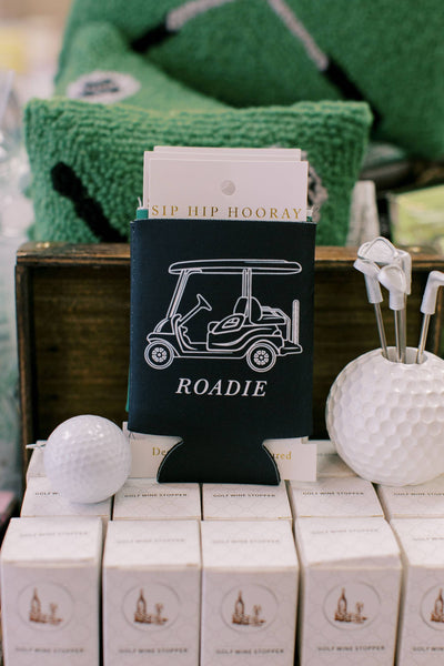 Roadie Golf Cart Masters Golfing Full Color Can Cooler  Sip Hip Hooray  Paper Skyscraper Gift Shop Charlotte