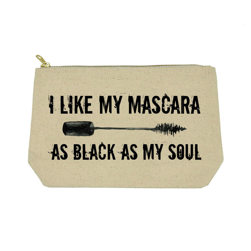 Mascara Black as My Soul - Zipper Pouch Pouches Twisted Wares  Paper Skyscraper Gift Shop Charlotte