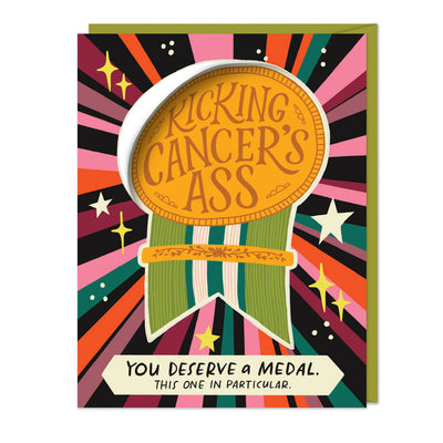 Kicking Cancer’s Ass Sticker Card Cards Em & Friends  Paper Skyscraper Gift Shop Charlotte