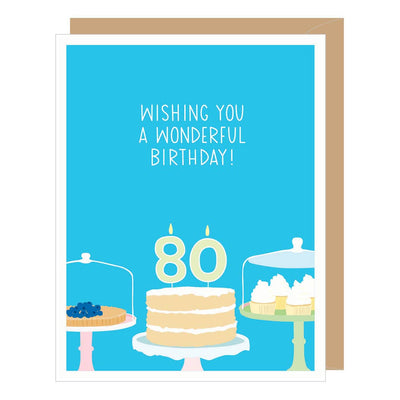 Number 80 Eightieth Birthday Card Cards Apartment 2 Cards  Paper Skyscraper Gift Shop Charlotte