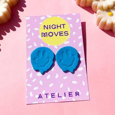 Melted Happy Face Polymer Clay Studs Jewelry Night Moves Atelier  Paper Skyscraper Gift Shop Charlotte