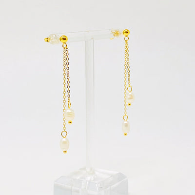 Freshwater Pearls On Dangle Earrings Earrings Ellison+Young  Paper Skyscraper Gift Shop Charlotte