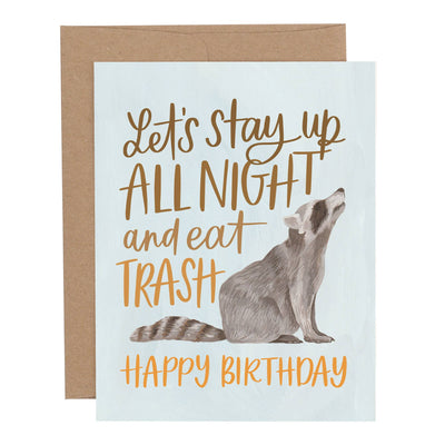Birthday Raccoon | Birthday Card Cards 1canoe2 | One Canoe Two Paper Co.  Paper Skyscraper Gift Shop Charlotte