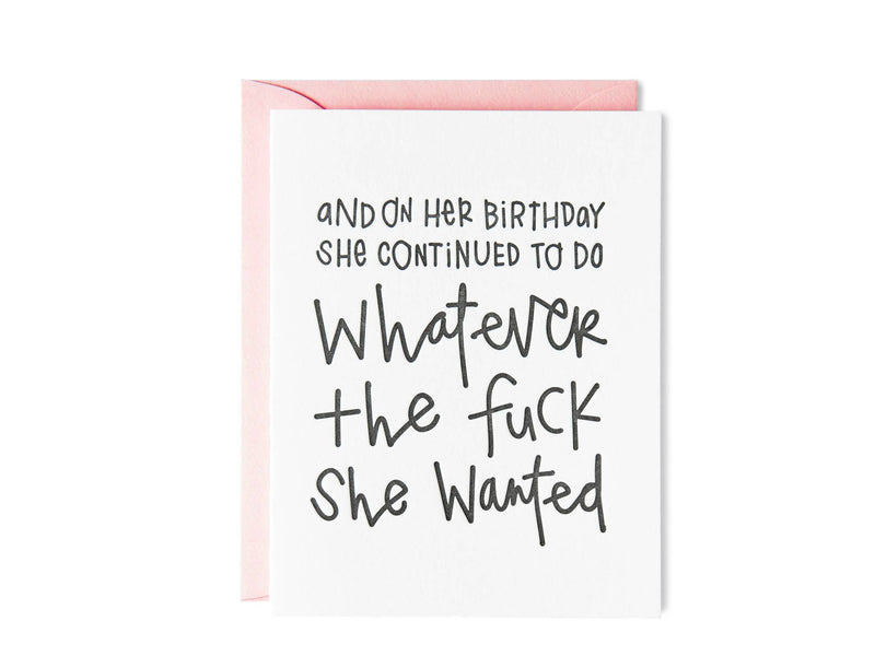 Whatever She Wanted | Birthday Card