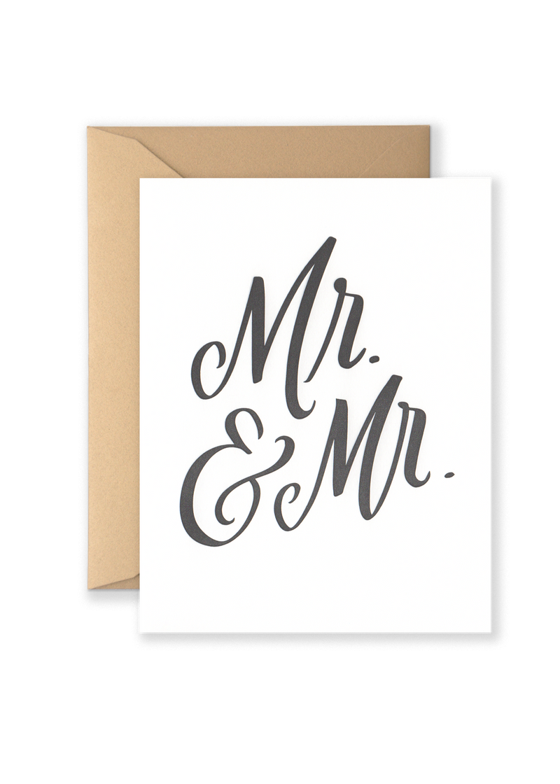 Mr. & Mr. Letterpress Greeting Card Wedding