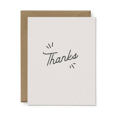 Thanks With Lines | Thank You Card Cards Ruff House Print Shop  Paper Skyscraper Gift Shop Charlotte