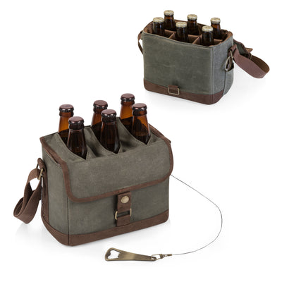 Beer Caddy Cooler with Opener I Khaki  Picnic Time  Paper Skyscraper Gift Shop Charlotte