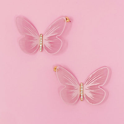 Filigree Beauty Butterfly Earrings: Pink Earrings Ellison+Young  Paper Skyscraper Gift Shop Charlotte
