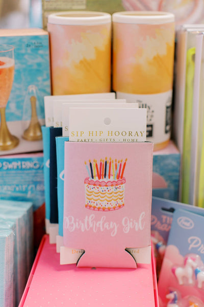 Birthday Girl Watercolor Cake Party Full Color Can Cooler  Sip Hip Hooray  Paper Skyscraper Gift Shop Charlotte