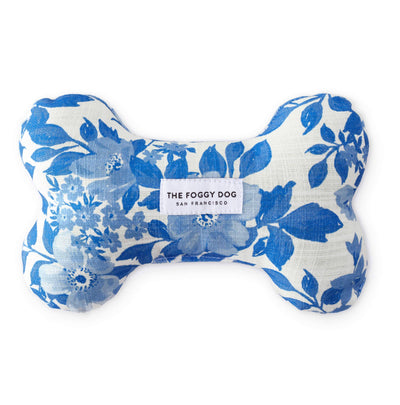 Blue Roses Spring Dog Bone Squeaky Toy  The Foggy Dog  Paper Skyscraper Gift Shop Charlotte