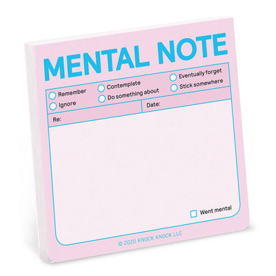 Mental Note Sticky Notes (Pastel Edition)  Knock Knock  Paper Skyscraper Gift Shop Charlotte