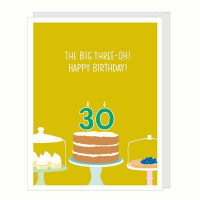 Number 30 Thirtieth Birthday Card Cards Apartment 2 Cards  Paper Skyscraper Gift Shop Charlotte