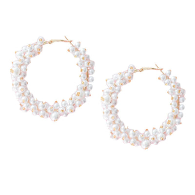 2" Pearl Cluster Hoops Jewelry St Armands Designs of Sarasota  Paper Skyscraper Gift Shop Charlotte