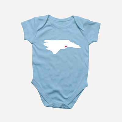 Buy your Baby Onesie Lt Blue NC-Charlotte at PaperSkyscraper.com