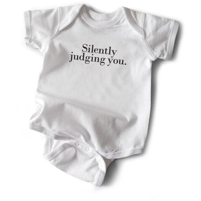 Silently Judging You - Baby Onesie Baby Wry Baby  Paper Skyscraper Gift Shop Charlotte
