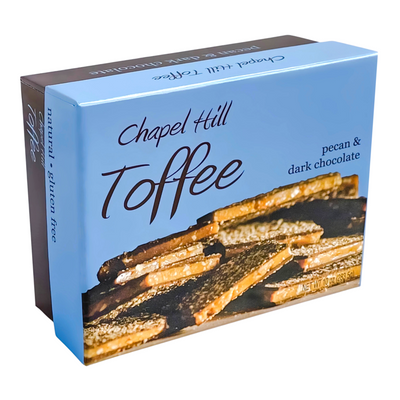 10oz Chapel Hill Toffee DC Pecan Confectionery Chapel Hill Toffee  Paper Skyscraper Gift Shop Charlotte