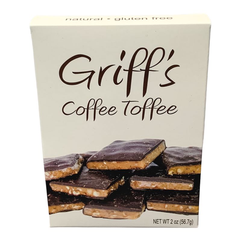 2oz Griffs Coffee Toffee Confectionery Chapel Hill Toffee  Paper Skyscraper Gift Shop Charlotte