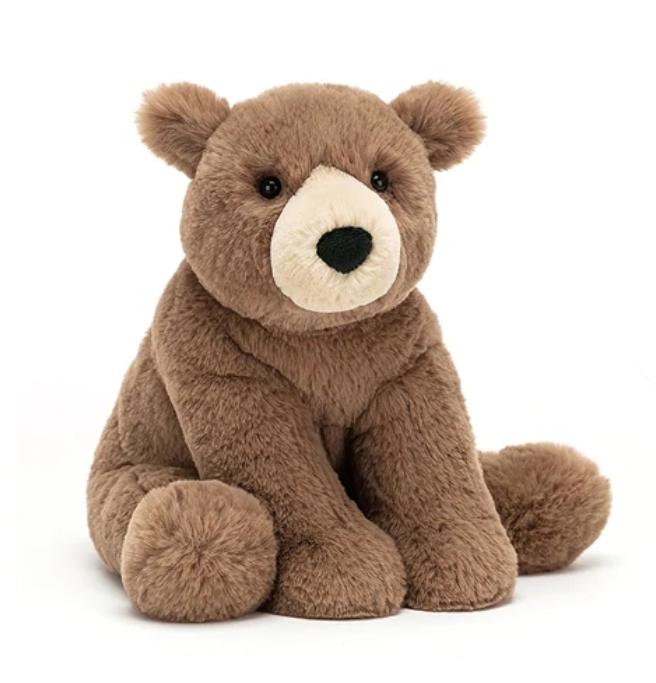 Scrumptious Woody Bear | Small 8” Stuffed Animals Jellycat  Paper Skyscraper Gift Shop Charlotte