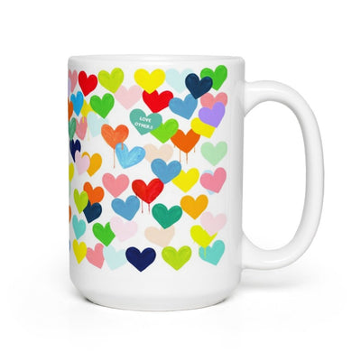 Buy your Evelyn Henson Confetti Hearts 15oz Mug at PaperSkyscraper.com