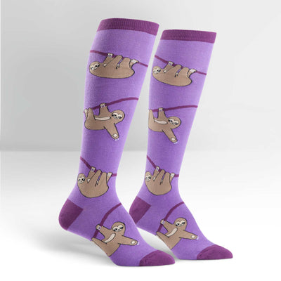 Women's Knee Funky: Sloth Socks Sock It to Me  Paper Skyscraper Gift Shop Charlotte
