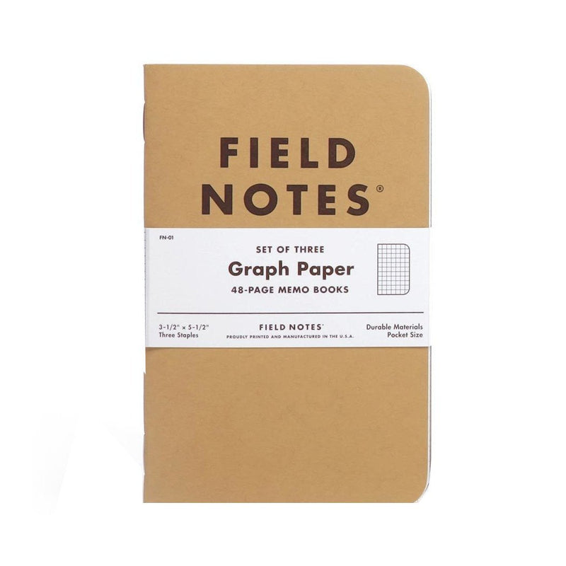 Field Notes | 3-Pack | Graph Paper | Brown Kraft Cover