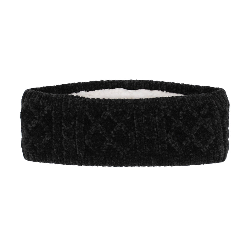 Black Chenille Cable Knit Headband