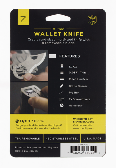 Hyper Thin Wallet Knife Gadgets & Tech Zootility Tools  Paper Skyscraper Gift Shop Charlotte