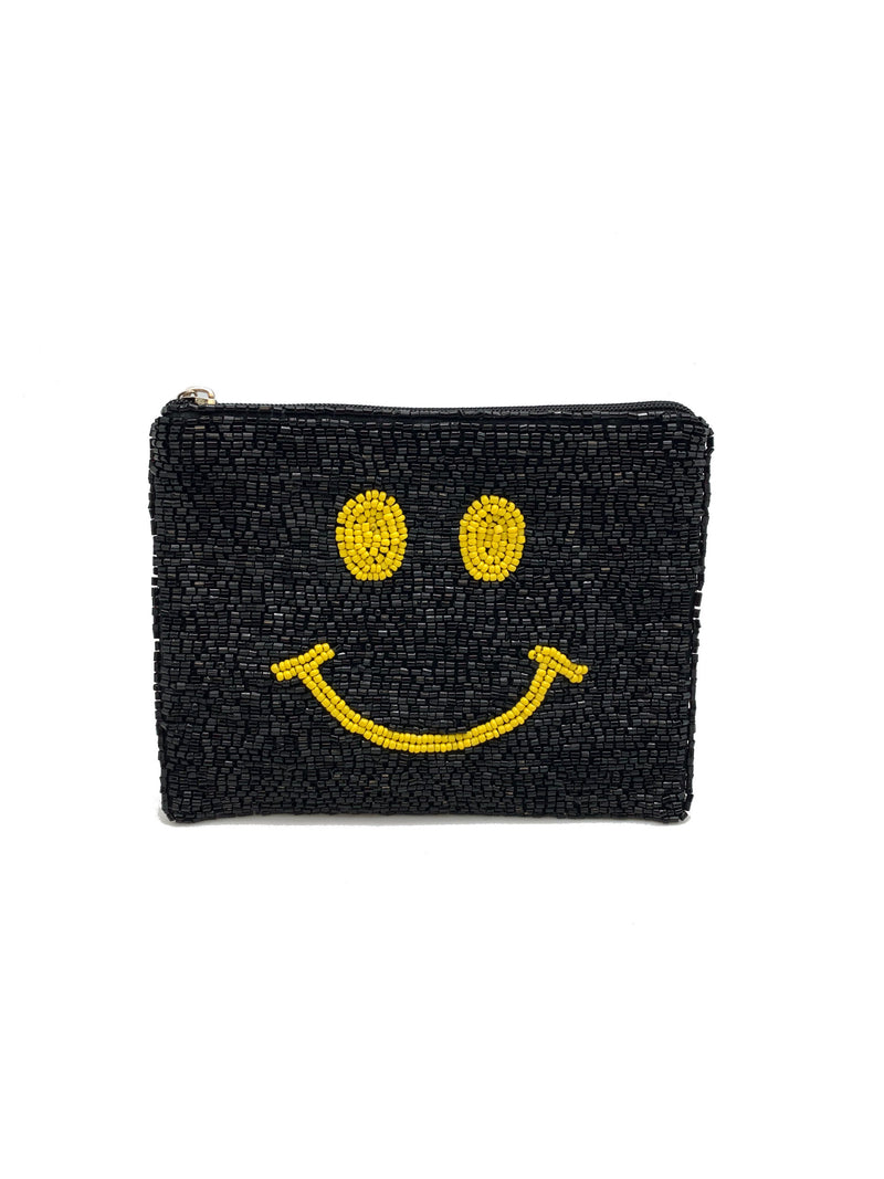 Smiley Face Beaded Pouch