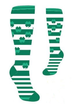 Lucky Four Leaf Clover Knee High Socks Sock It To Me  Paper Skyscraper Gift Shop Charlotte