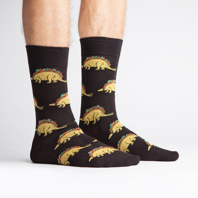 Tacosaurus Men's Crew Socks Socks Sock It to Me  Paper Skyscraper Gift Shop Charlotte
