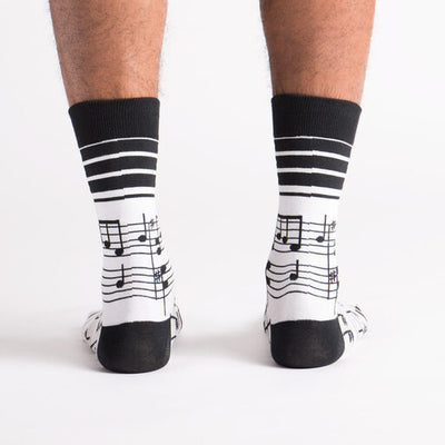 Music Footnotes Men's Crew Socks Socks Sock It to Me  Paper Skyscraper Gift Shop Charlotte