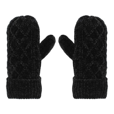 Mittens | Black Chenille | Cable Knit Gloves PUDUS  Paper Skyscraper Gift Shop Charlotte