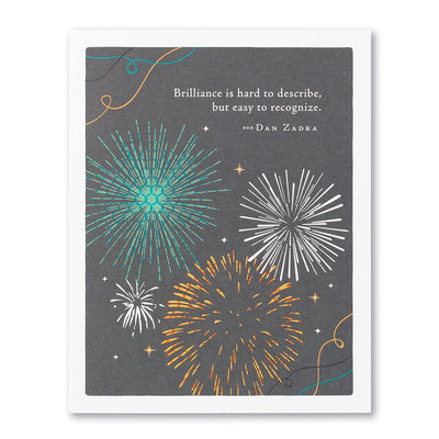 "Brilliance is hard to describe but easy to recognize." | congratulations card Cards Positively Green  Paper Skyscraper Gift Shop Charlotte