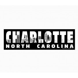 Panoramic Metal Magnet - Charlotte Letters Skyline Magnets My City Souvenirs  Paper Skyscraper Gift Shop Charlotte