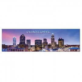 Panoramic Metal Magnet - CLT Pink Skyline Magnets My City Souvenirs  Paper Skyscraper Gift Shop Charlotte