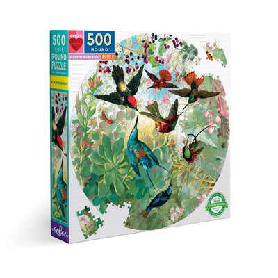 Puzzle Hummingbirds Round 500pc  Eeboo  Paper Skyscraper Gift Shop Charlotte