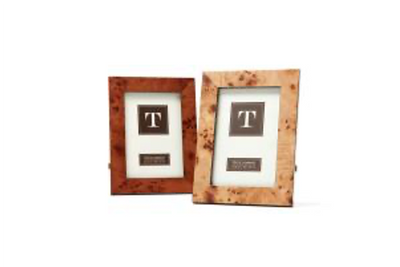 Burled Wood 4" x 6" Photo Frame Frame Two's Company  Paper Skyscraper Gift Shop Charlotte