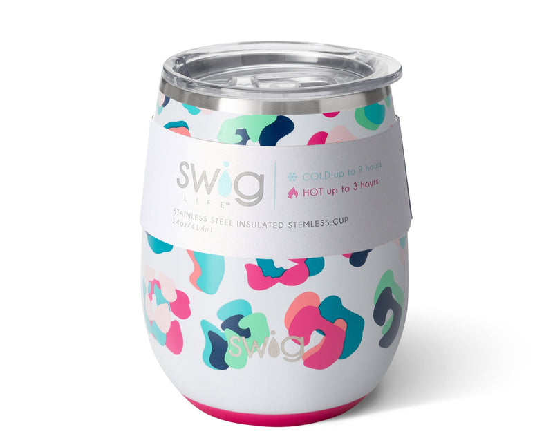 14oz Stemless Wine Cup | Party Animal Drinkware Swig  Paper Skyscraper Gift Shop Charlotte