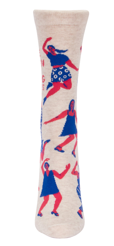 Womens Crew Sock When My Song Comes On Socks Blue Q  Paper Skyscraper Gift Shop Charlotte